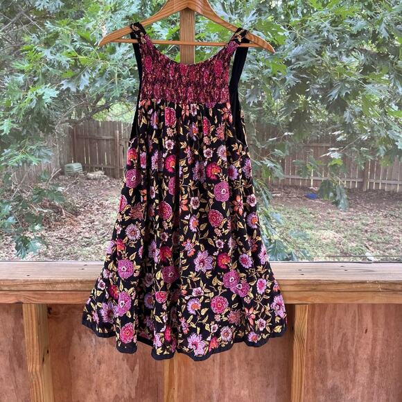 Free People Oh Baby Black And Pink Floral Mini Dress Size XS - Picture 3 of 9
